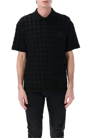 AMIRI Homme, Tops, Noir, Taille: L Polo en éponge noire Ss25