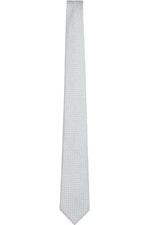 Emporio Armani Homme, Accessoires, Gris, Taille: ONE Size Cravate en mélange de soie jacquard à chevrons