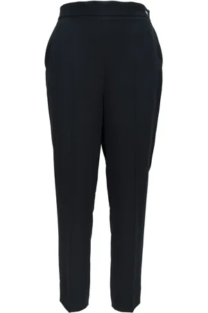 Elisabetta Franchi Femme, Pantalons, Noir, Taille: 42 FR Pantalon à Crochet et Fermeture Éclair avec Détails Dorés