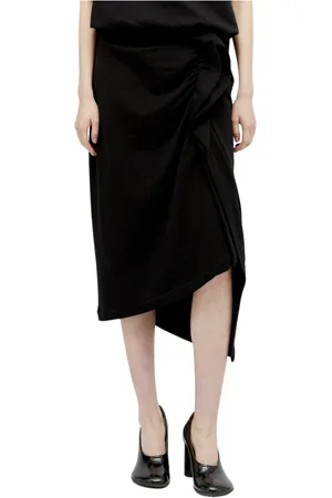 DRIES VAN NOTEN Femme, Jupes, Noir, Taille: 36 FR Jupe Midi en Coton