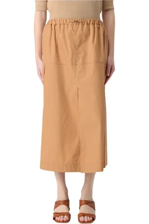 Twin-Set Femme, Jupes, Brun, Taille: 36 FR Jupe Midi avec Fente