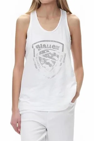 Blauer Femme, Tops, Blanc, Taille: 36 FR Débardeur Blanc en Coton