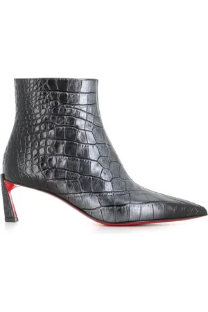 Christian Louboutin Femme, Chaussures, Noir, Taille: 39 EU Bottines Noires en Cuir