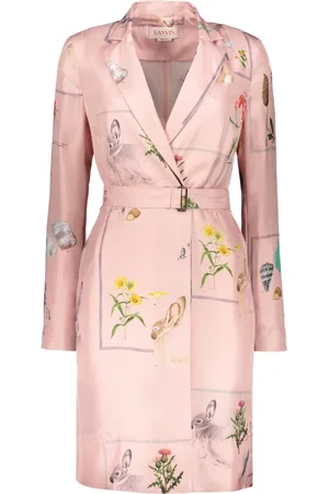 Lanvin Femme, Robes, Rose, Taille: 38 FR Mini-robe en soie à col tailleur