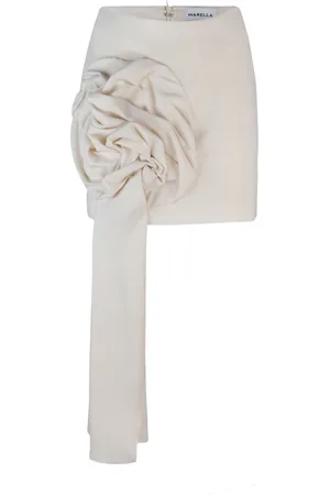 MARELLA Femme, Jupes, Blanc, Taille: 36 FR Mini-jupe à devant drapé