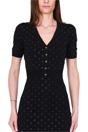 Elisabetta Franchi Femme, Pulls, Noir, Taille: 40 FR Cardigan Court Orné de Strass