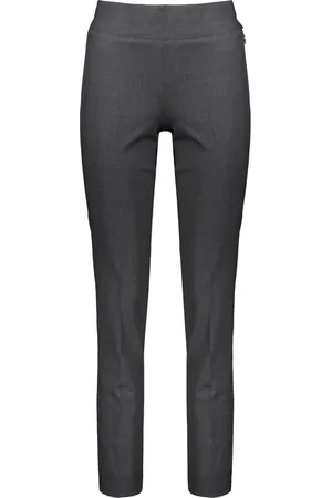 HERNO Femme, Pantalons, Gris, Taille: 36 FR Pantalon en mélange de laine avec détail logo
