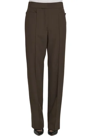 LEMAIRE Femme, Pantalons, Brun, Taille: 38 FR Pantalon en laine marron avec poches