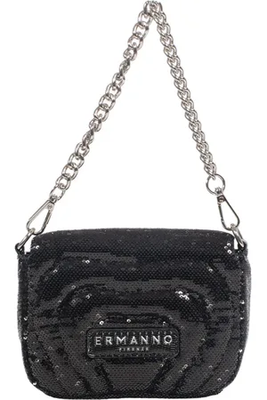 ERMANNO SCERVINO Femme, Sacs, Gris, Taille: ONE Size Sac Pochette Cœur à Sequins