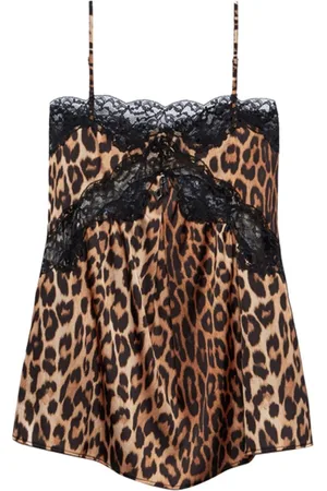 ANIYE BY Femme, Tops, Brun, Taille: 36 FR Top en Dentelle Imprimé Animal Leonie