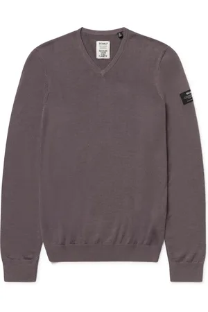 ECOALF Homme, Pulls, Violet, Taille: L Pull en maille col V en laine mélangée