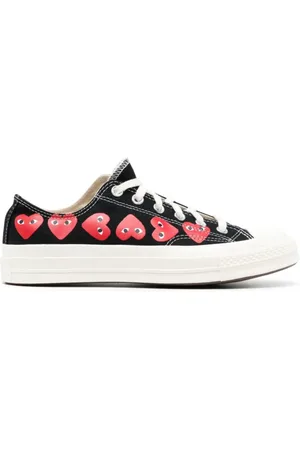 Comme des Garçons Homme, Chaussures, Noir, Taille: 39 1/2 EU Baskets Chuck 70 à Imprimé Cœur