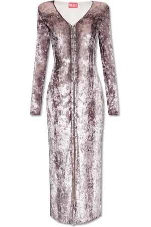 Diesel Femme, Robes, Gris, Taille: 36 FR Robe en Velours