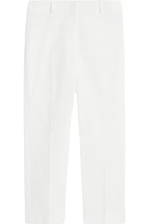 Max Mara Femme, Pantalons, Blanc, Taille: 44 FR Cecco Pantalon Slim-Fit en Coton Blanc