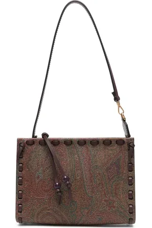 Etro Femme, Sacs, Brun, Taille: ONE Size Sac à bandoulière marron avec bordure tressée