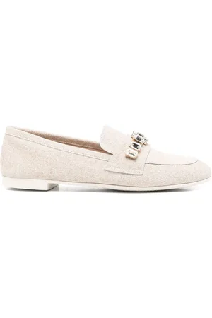 Casadei Femme, Chaussures, , Taille: 37 1/2 EU Mocassins à bout amande en cuir à petit talon