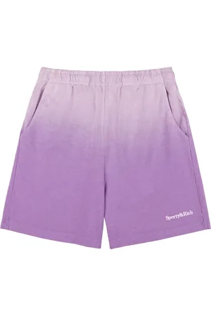 Sporty & Rich Homme, Shorts, Violet, Taille: XS Short de sport brodé du logo