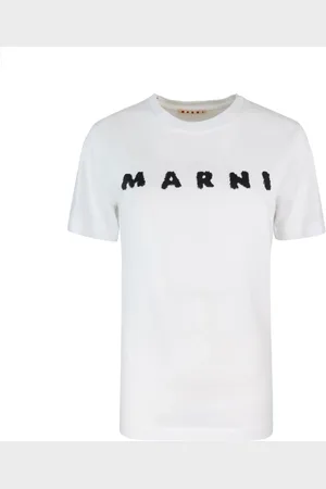 Marni Femme, Tops, Blanc, Taille: 34 FR T-Shirt Col Rond Côtelé