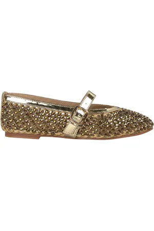 Alma en Pena Femme, Chaussures, Jaune, Taille: 41 EU Ballerine en résille avec strass