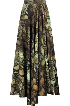 Roberto Cavalli Femme, Jupes, Multicolore, Taille: 36 FR Jupe en Soie Imprimé Python Taille Haute