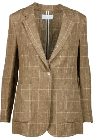 Fabiana Filippi Femme, Vestes, Brun, Taille: 36 FR Veste de blazer légère en lin