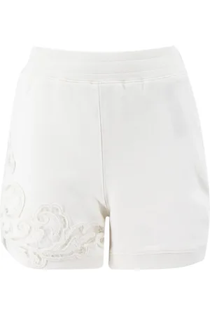 ERMANNO SCERVINO Femme, Shorts, Blanc, Taille: 38 FR Short Bright avec Insert en Dentelle