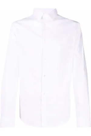 Emporio Armani Homme, Chemises, Blanc, Taille: 2XL Chemise Classique avec Détail Logo