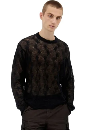STUSSY Homme, Pulls, Noir, Taille: XL Pull Ras du Cou en Maille Câblé