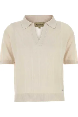 Woolrich Femme, Tops, , Taille: 42 FR Polo en Mélange de Viscose Sable