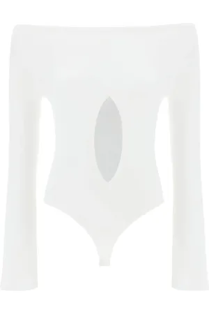 Courrèges Femme, Tops, Blanc, Taille: 38 FR Body en jersey avec découpe
