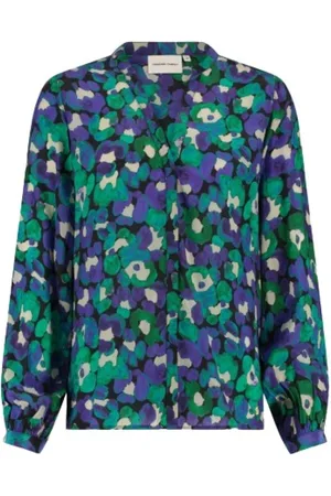 Fabienne Chapot Femme, Blouses et Chemises, Vert, Taille: 38 FR Blouse à Manches Gigot Florale