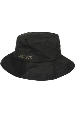 Les Deux Homme, Accessoires, Noir, Taille: ONE Size Bob Chapeau Logo Couleur Contrastée