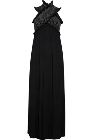 Dondup Femme, Robes, Noir, Taille: 38 FR Élégante Robe Maxi