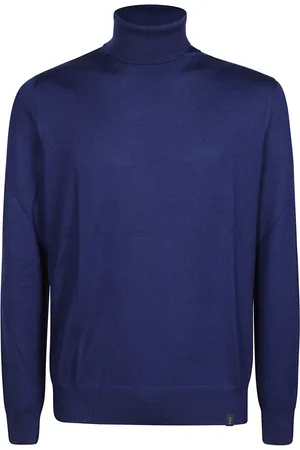 FAY Homme, Pulls, Bleu, Taille: XL Pull à col roulé en maille douillette