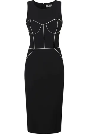 Elisabetta Franchi Femme, Robes, Noir, Taille: 36 FR Robe Chic Sans Manches