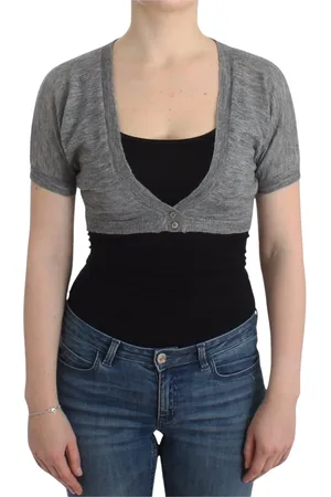 ERMANNO SCERVINO Femme, Pulls, Gris, Taille: 38 FR Gilet Cardigan Boléro en Maille Lingerie Gris