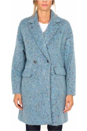 Liu Jo Femme, Vestes, Bleu, Taille: 40 FR Manteau Court Oversize