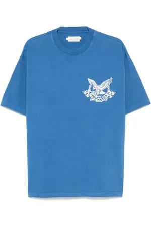 HONOR THE GIFT Homme, Tops, Bleu, Taille: S T-shirt Bleu avec Logo Imprimé