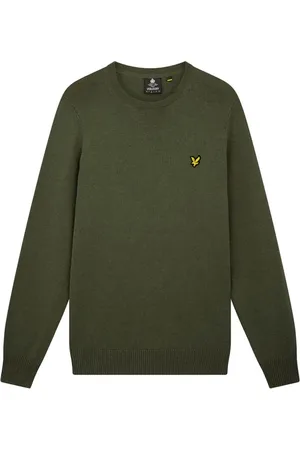 Lyle & Scott Homme, Pulls, Vert, Taille: 2XL Pull Ras du Cou en Coton Mérinos