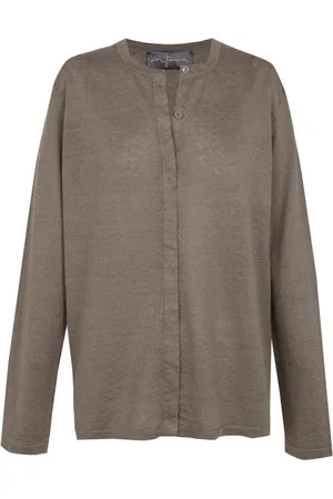 Cortana Homme, Pulls, Brun, Taille: M Cardigan en maille lin vison