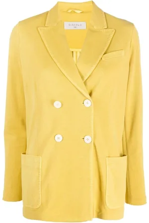 Circolo Femme, Vestes, Jaune, Taille: 42 FR Blazer Croisé