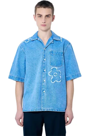 Marni Homme, Chemises, Bleu, Taille: L Chemise en denim à fleurs