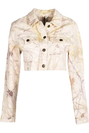 Guess Femme, Vestes, Vert, Taille: 38 FR Veste Courte Simple à Motif Unique