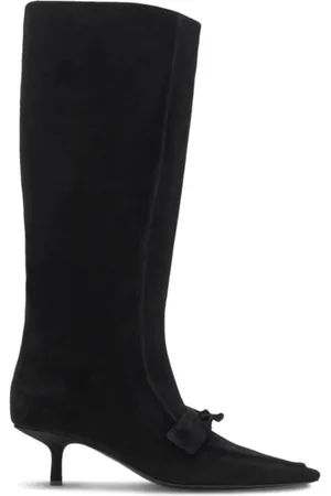 Burberry Femme, Chaussures, Noir, Taille: 37 EU Bottes Hautes en Daim Noir avec Gland