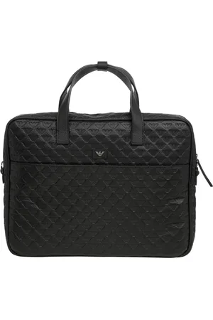 Emporio Armani Homme, Sacs, Noir, Taille: ONE Size Porte-documents Logo avec Bandoulière Réglable