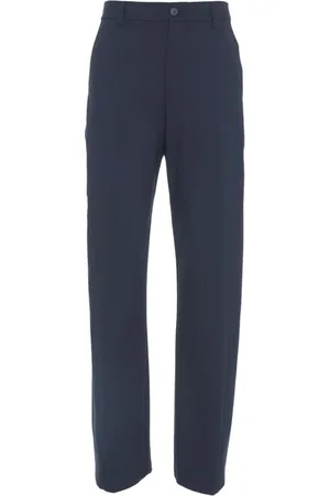 SEMICOUTURE Femme, Pantalons, Bleu, Taille: 36 FR Pantalon Large en Mélange de Laine