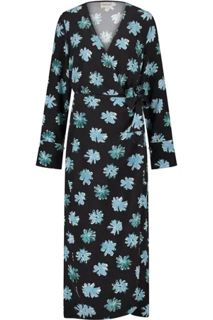 Fabienne Chapot Femme, Robes, Noir, Taille: 46 FR Robe Midi Florale Enveloppante
