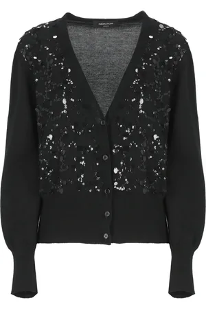 Fabiana Filippi Femme, Pulls, Noir, Taille: 38 FR Cardigan en mélange de laine