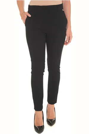 Liu Jo Femme, Pantalons, Noir, Taille: 42 FR Pantalon Crêpe Chino Taille Moyenne