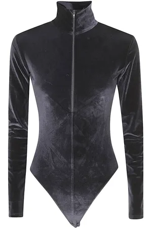 Filippa K Femme, Tops, Noir, Taille: 40 FR Body Zippé en Velours Noir